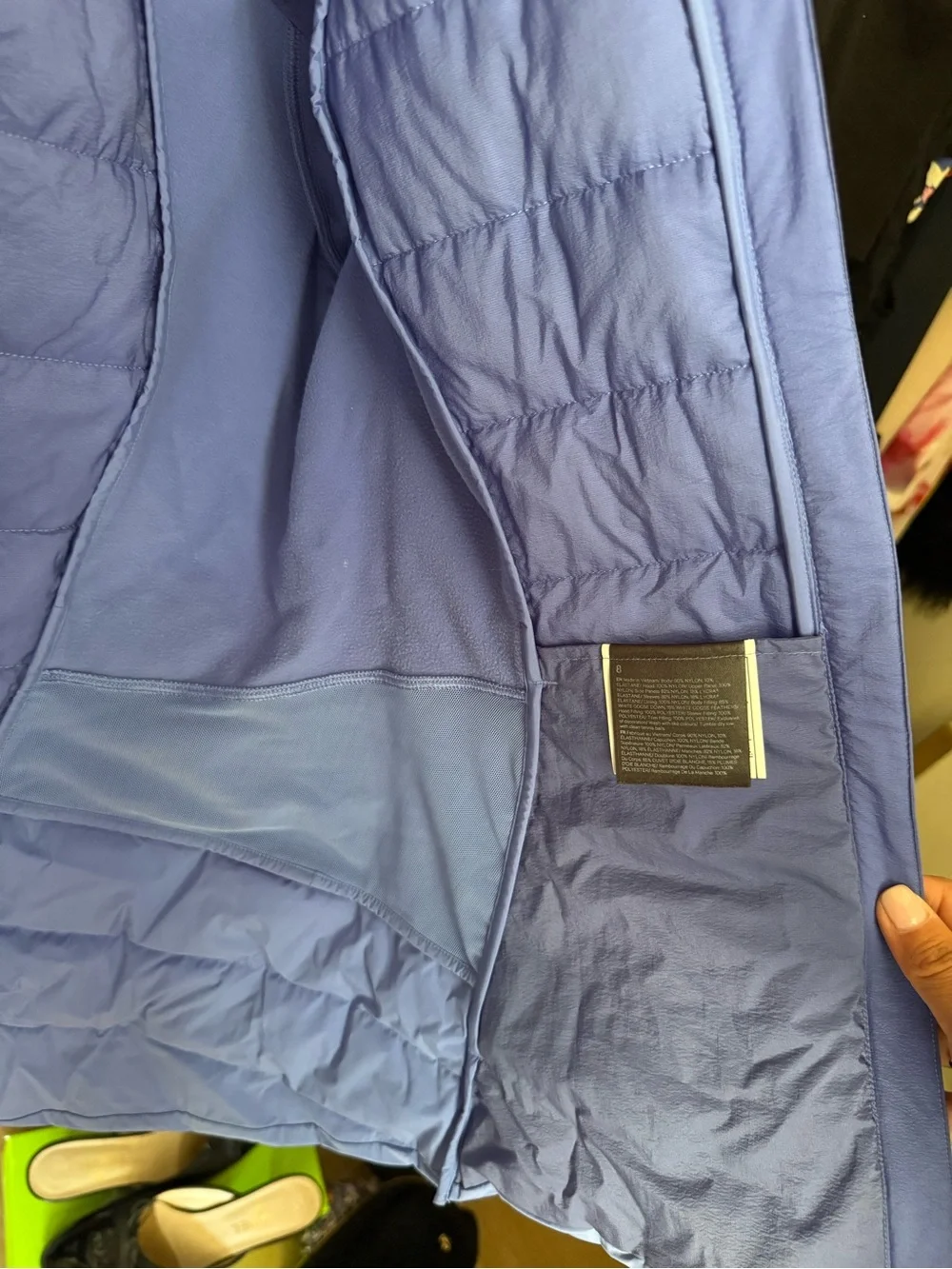 lululemon down for it all Periwinkle Quilted Hooded Jacket